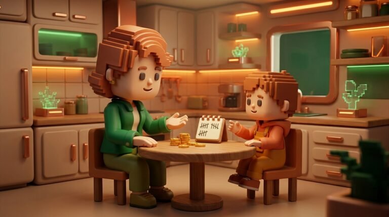 Parent and child negotiating coins 202607281731