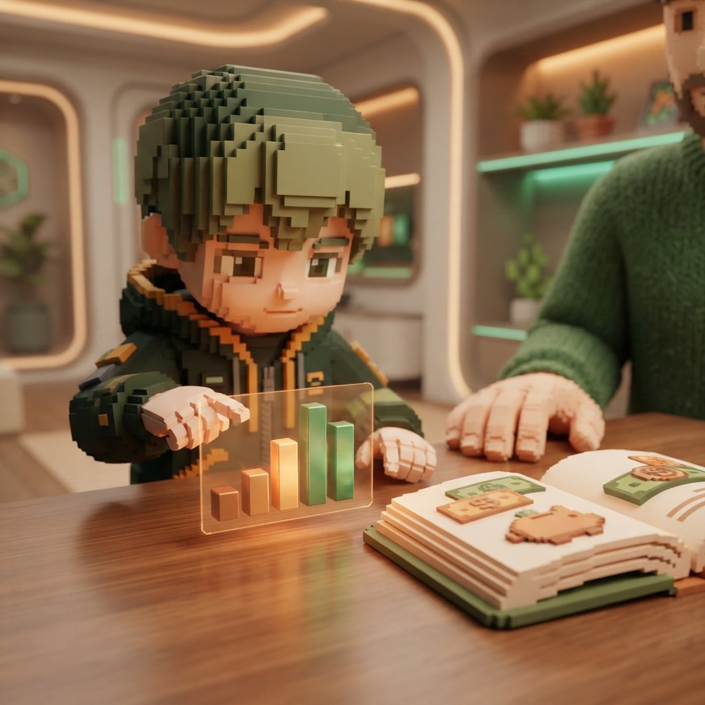 Virou lei: a escola vai ensinar seu filho a cuidar do dinheiro. Isso muda alguma coisa em casa? 1 Child pointing at holographic chart 202608101631 1