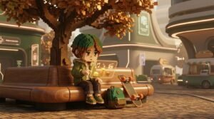 Teenager sitting on park bench 202608301421
