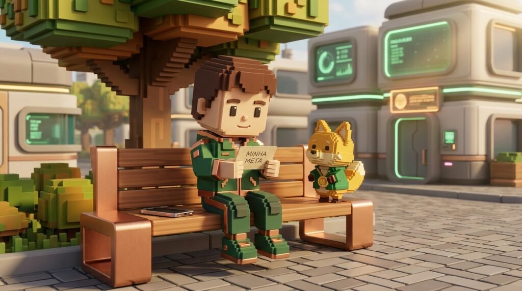 Aquela sensação de "todo mundo tem, menos eu" (e por que ela mente pra você) 5 Character sitting on park bench 20260915155243