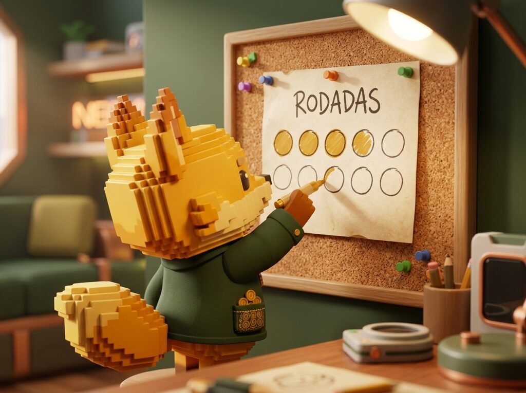 Poupadin: o jogo que te faz guardar dinheiro sem perceber que está guardando 1 Voxel fox coloring progress chart 20260923163907