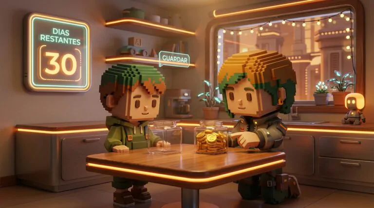 Voxel child with coin jars 202607151158 1
